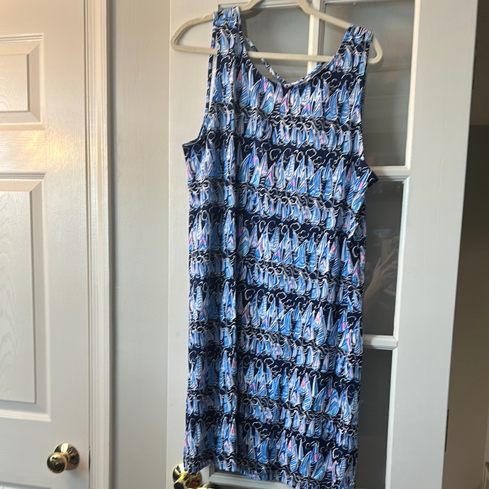 Lilly Pulitzer Blue and White Patterned Mini Dress